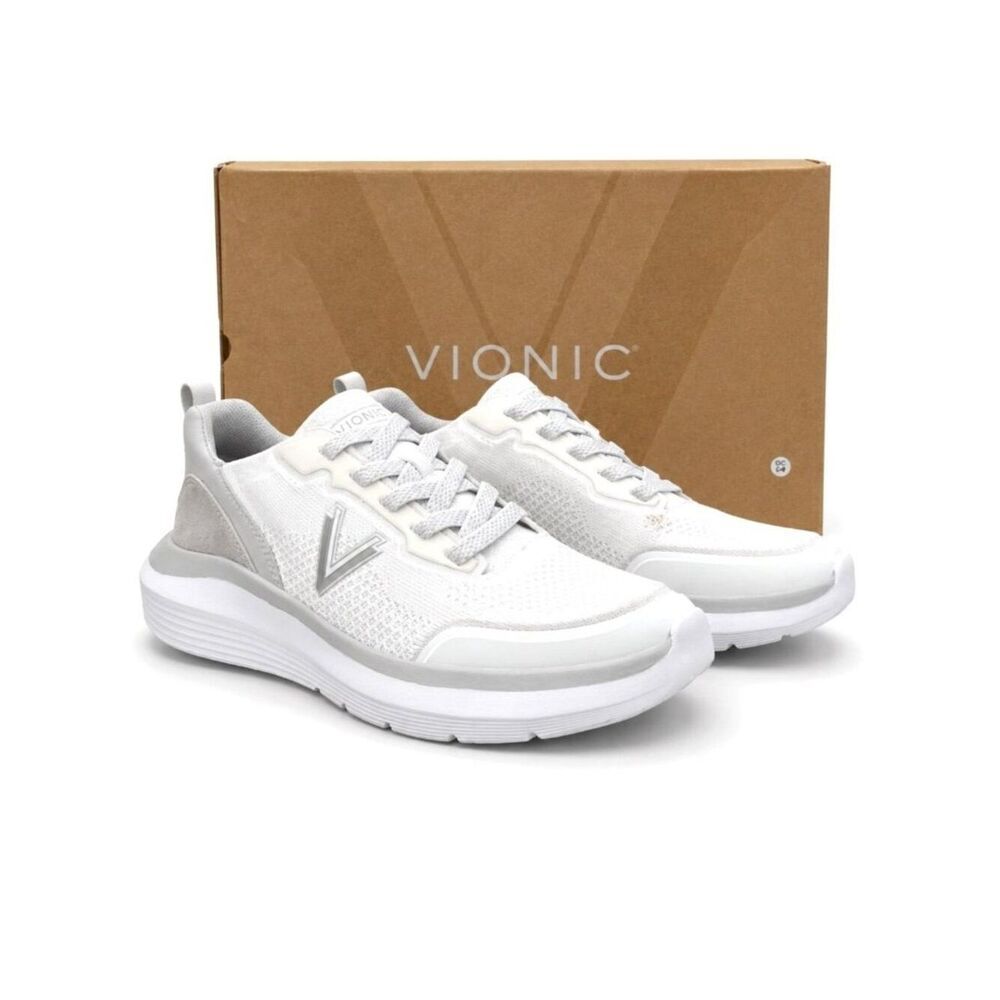 Vionic Hayward White Slip On Sneakers Womens 8 Orthotic Arch Support Shoes